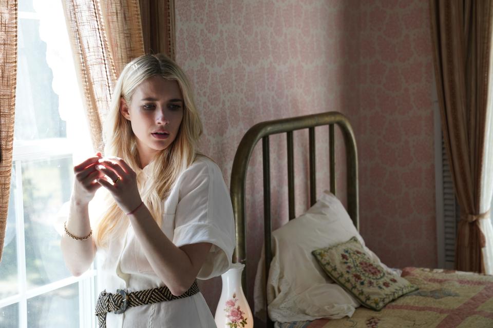 Emma Roberts stars as a new mom dealing with post-partum depression who moves to a new house with a tragic history in the horror film "Abandoned."