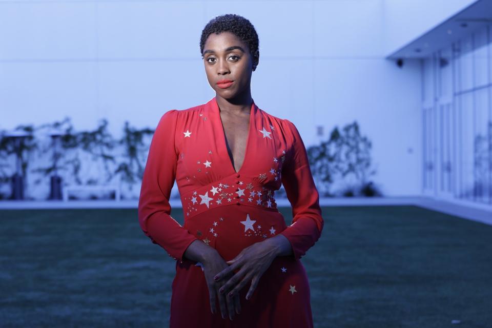 Lashana Lynch, co-star of "Captain Marvel." She plays Maria Rambeau, Carol Danvers' best friend.