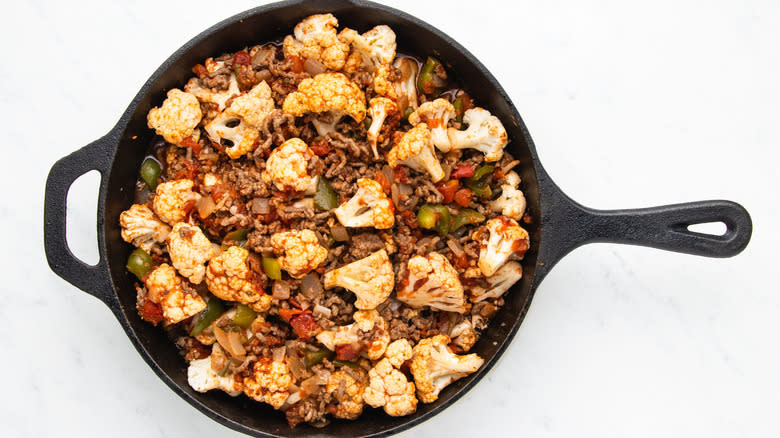 Beef and cauliflower skillet