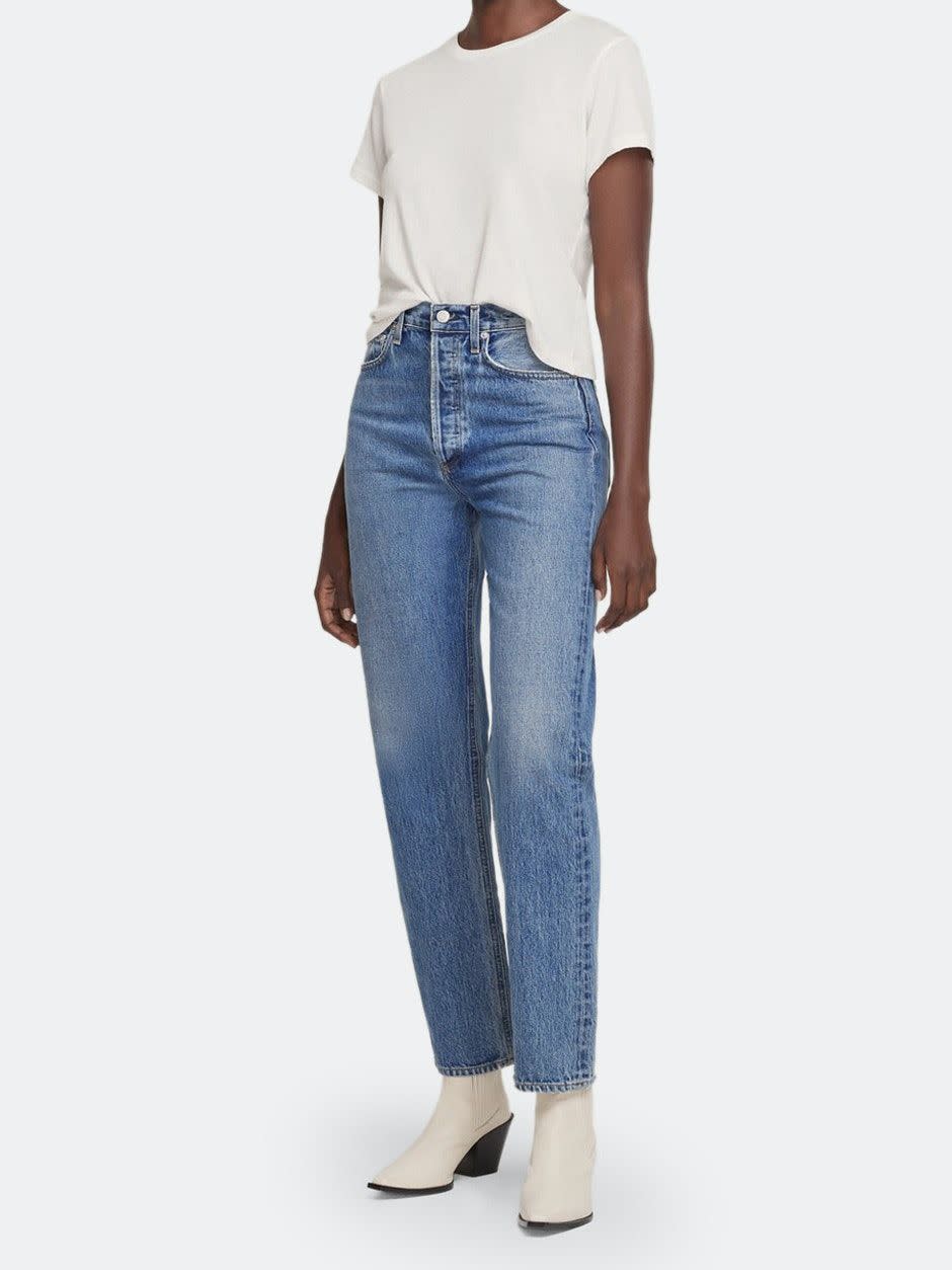 90's Pinch Waist High Rise Straight Fit Jeans