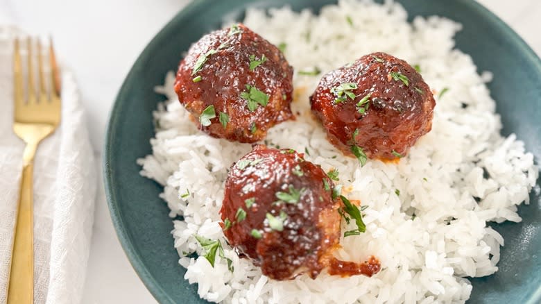 ham balls over rice