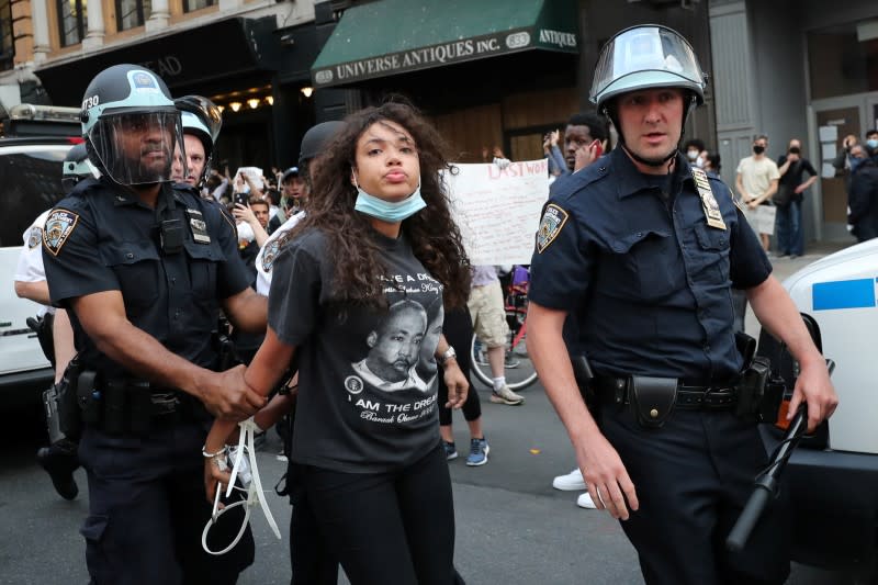 Protest against the death in Minneapolis police custody of George Floyd, in New York