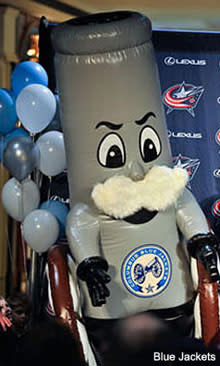 Boomer, mascot of the Columbus Blue Jackets