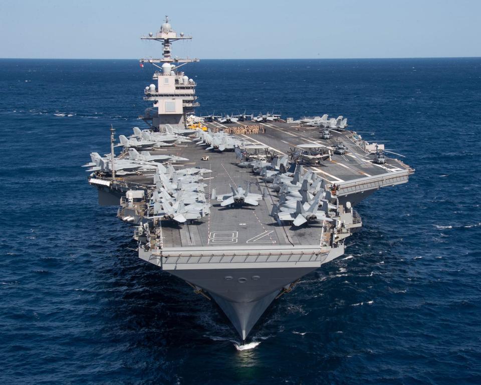 The US Navy's most advanced aircraft carrier is leading its strike ...