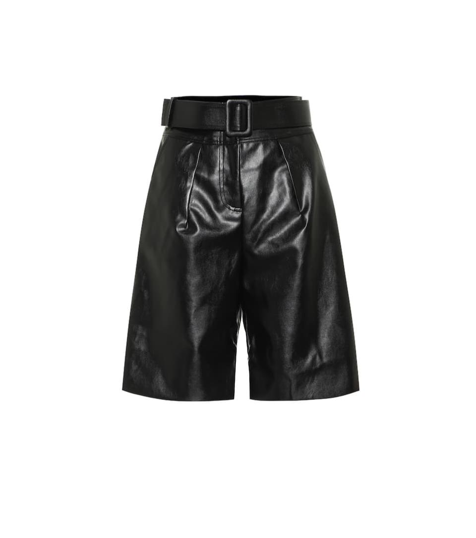 Faux-leather Bermuda shorts