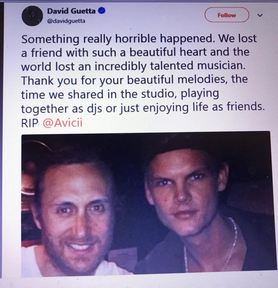 Los famosos reaccionan ante muerte de Avicii