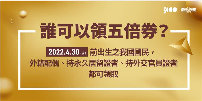 行政院公布五倍券相關圖表。(圖/行政院提供）