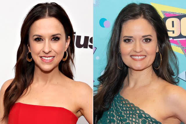<p>Cindy Ord/Getty; Astrida Valigorsky/Getty </p> A Very 90s Christmas participants Lacey Chabert (left) and Danica McKellar