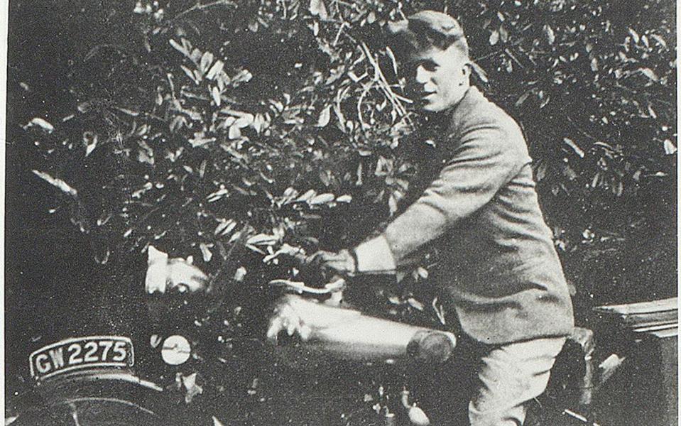 T.E Lawrence (Lawrence of Arabia) on Brough Superior motorcycle - Department of Culture, Arts & Leisure