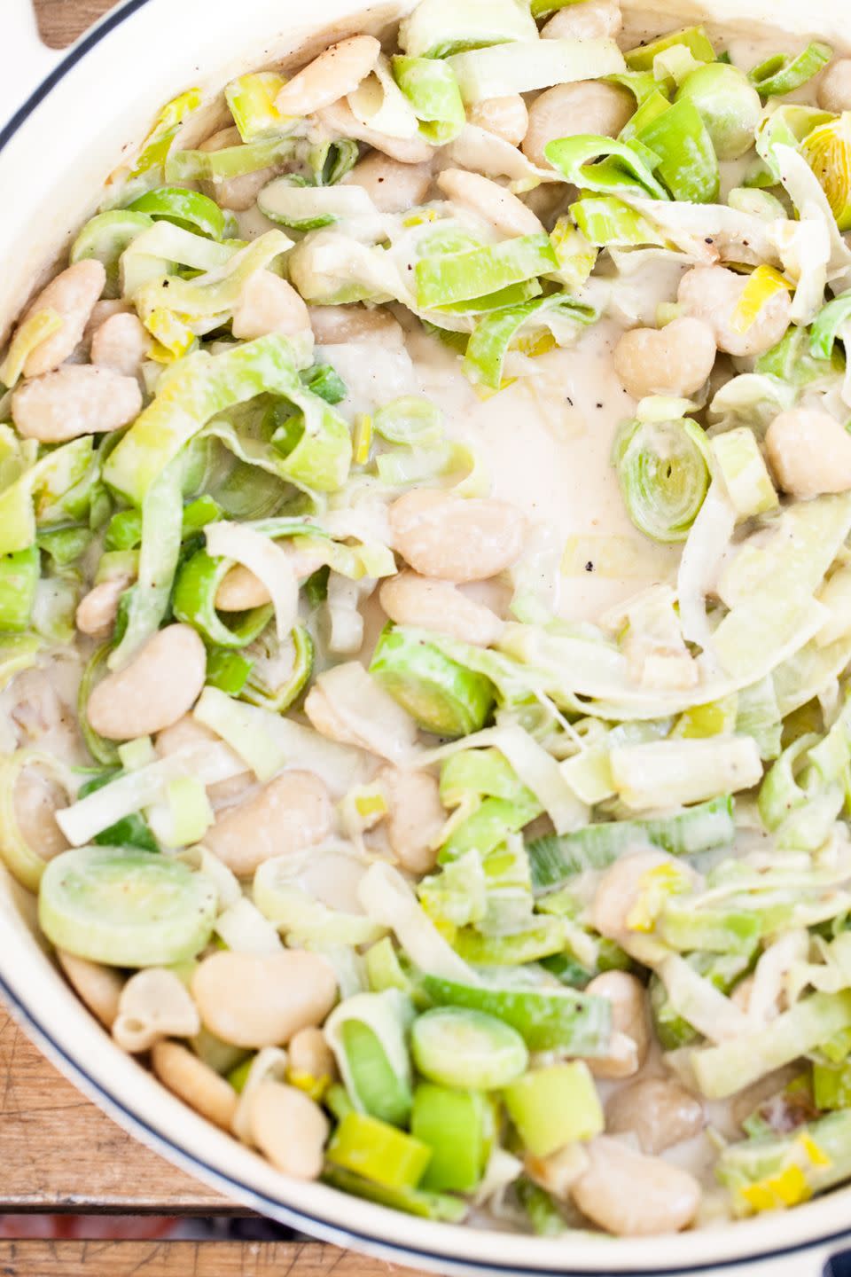 Creamy Leeks With Butter Beans