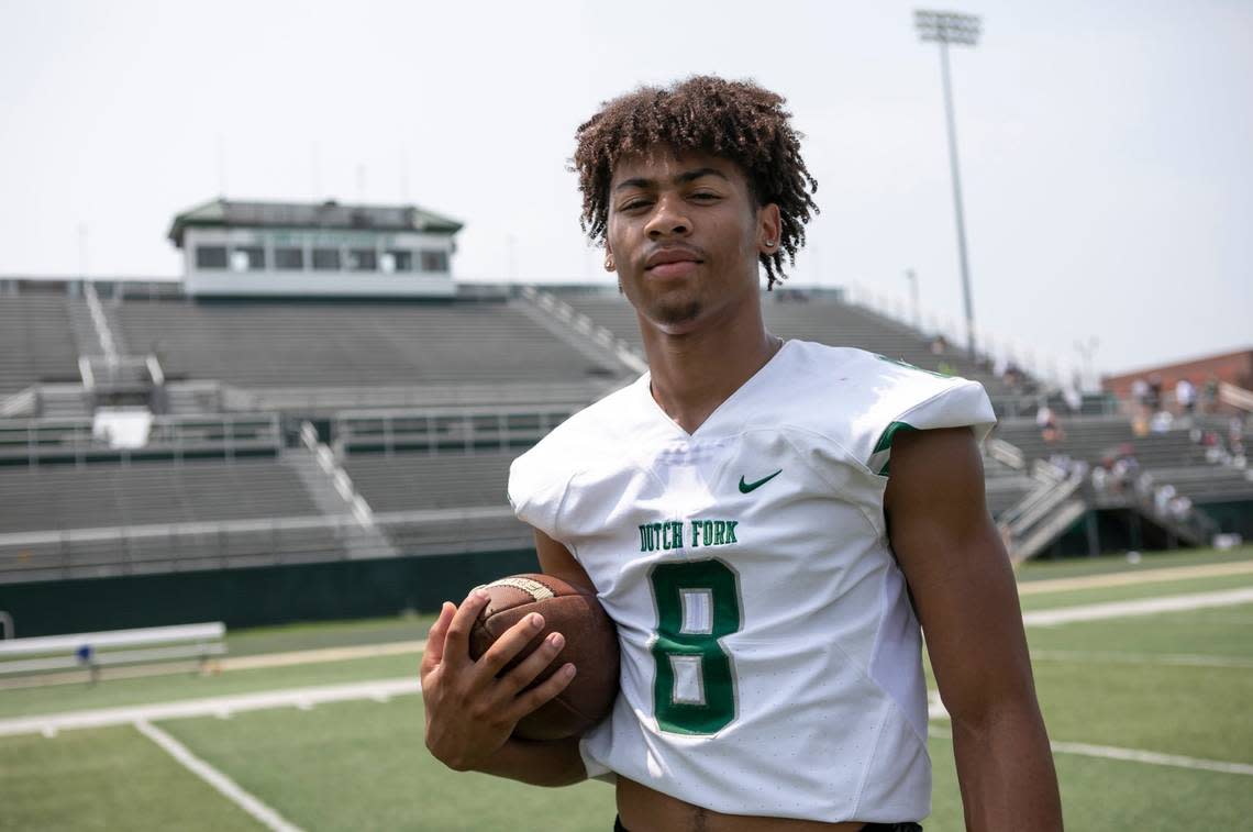 Dutch Fork High School wide receiver Antonio Williams during the Meet the Foxes event held in Irmo on July 31, 2021.