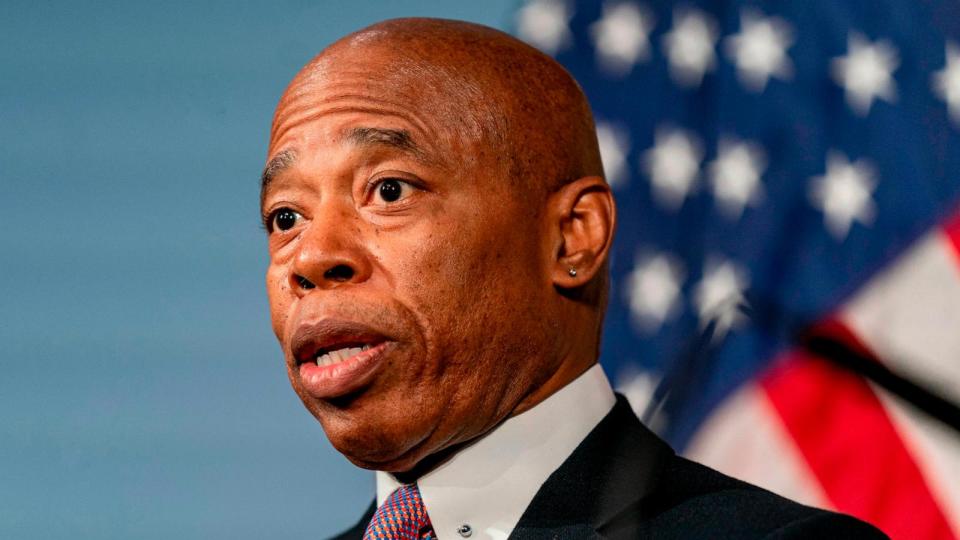 PHOTO: New York City Mayor Eric Adams speaks during a news conference at City Hall, Dec. 12, 2023, in New York. (Peter K. Afriyie/AP)