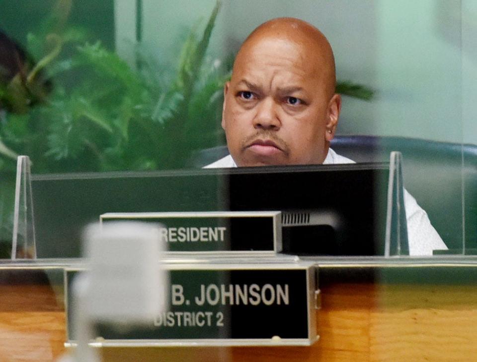 Commissioner President Lyndon B. Johnson during the Caddo Parish Commission meeting, Thursday afternoon, October 21, 2021. 