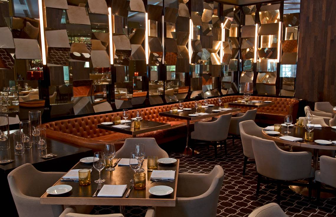 The main dining room of Bourbon Steak Miami.