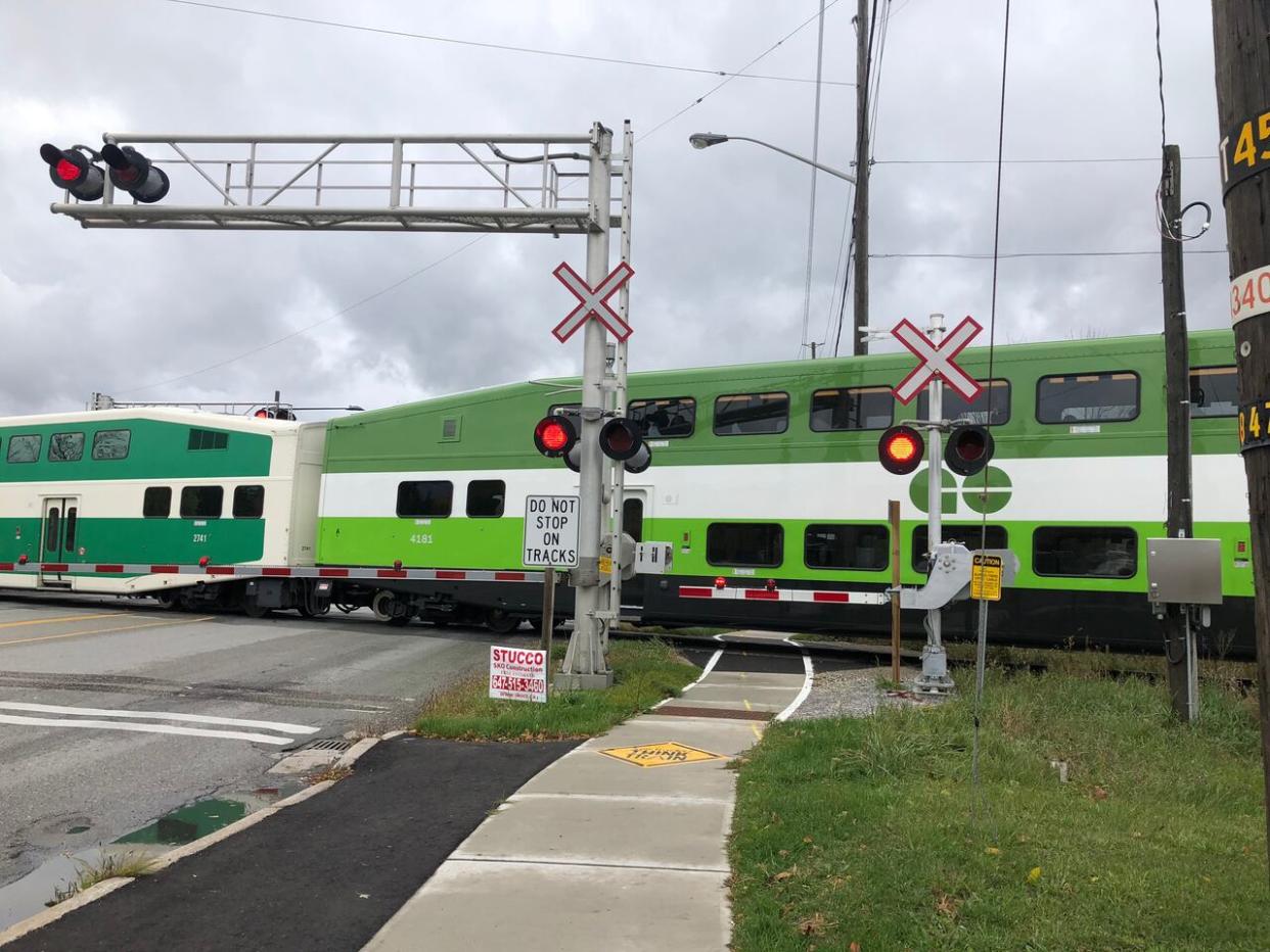 A GO train is pictured here. (Farrah Merali - image credit)