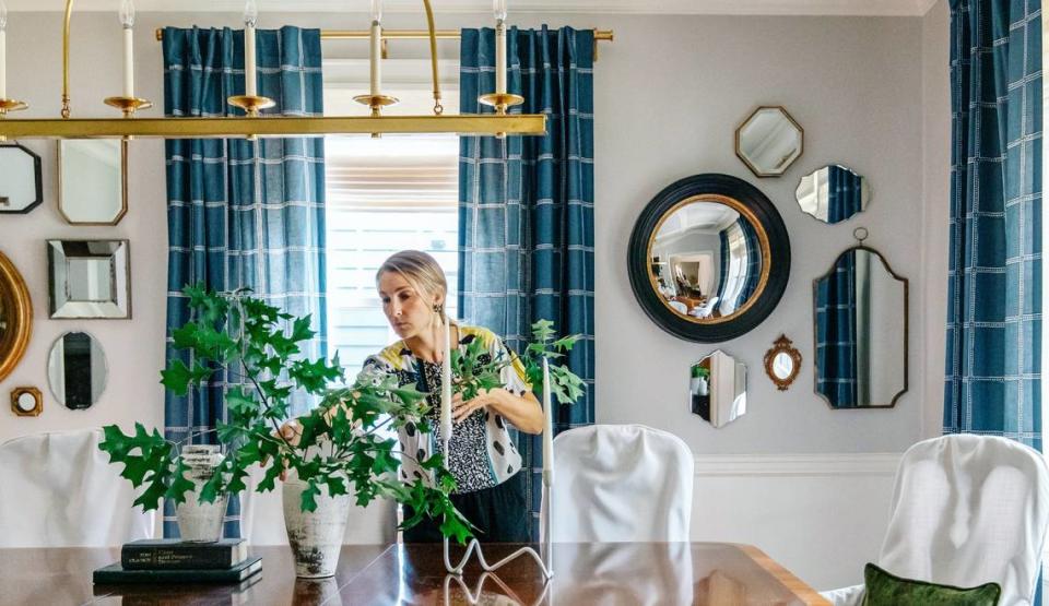 Michelle Lane, the owner and principal designer at Modern Cottage in Charlotte, said clients are looking to maximize outdoor space this fall. She also recommends using foliage clippings indoors to expand the feeling of autumn.