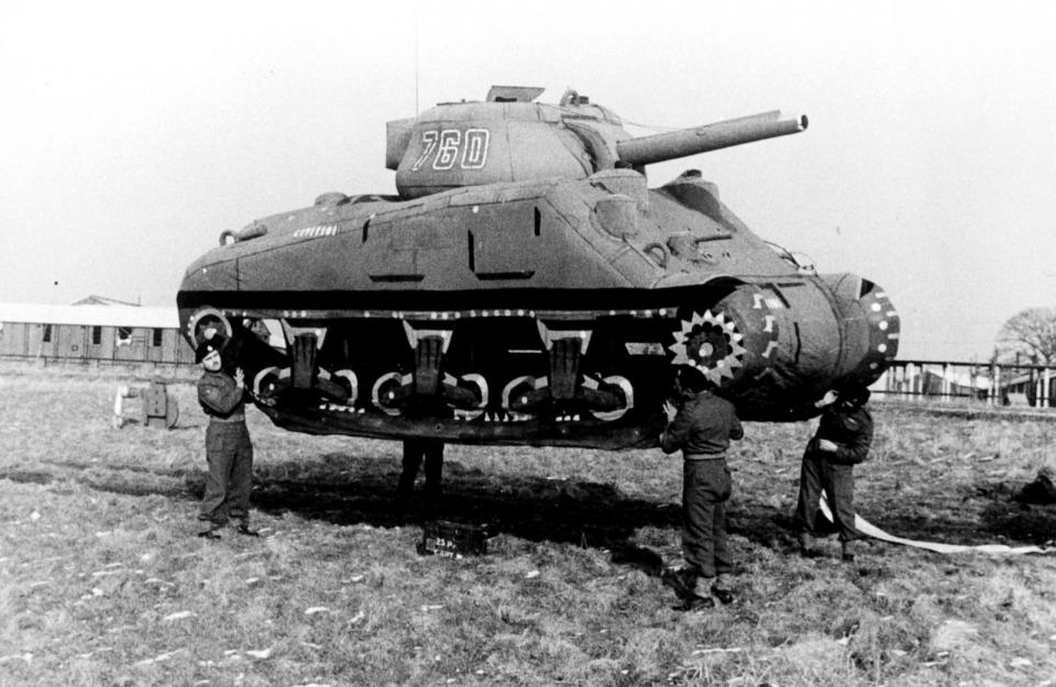 PHOTO: A rubber tank (decoy) is seen during Wrld War II in England, circa 1939.   (Roger Viollet via Getty Images)