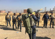 Members of Iraqi federal forces enter oil fields in Kirkuk, Iraq October 16, 2017. REUTERS/Stringer NO RESALES. NO ARCHIVES