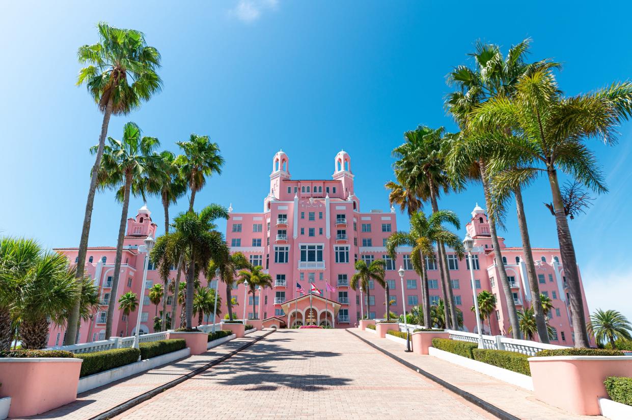 The Don CeSar hotel, known as "The Pink Palace," opened on St. Pete Beach in 1928.