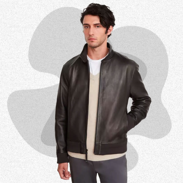 <p>Courtesy of Vince</p><p>Boasting clean lines and minimal accoutrements, Vince’s bomber is an everyday go-to that’s truly versatile: Wear it over a <a href="https://www.mensjournal.com/style/best-slim-fit-t-shirts-mens-buy-online" rel="nofollow noopener" target="_blank" data-ylk="slk:white T-shirt;elm:context_link;itc:0;sec:content-canvas" class="link ">white T-shirt</a> and jeans on a chilly fall day, or pair it with an Oxford button-down for a Friday night on the town. This is a solid example of a sporty leather jacket that can do no wrong in our book. </p><p>[$1,195; <a href="https://go.skimresources.com?id=106246X1712071&xs=1&xcust=mj-bestleatherjackets-jzavaleta-080423-update&url=https%3A%2F%2Fwww.vince.com%2Fproduct%2Fleather-harrington-bomber-jacket-MR7984883.html%3F" rel="noopener" target="_blank" data-ylk="slk:vince.com;elm:context_link;itc:0;sec:content-canvas" class="link ">vince.com</a>]</p>