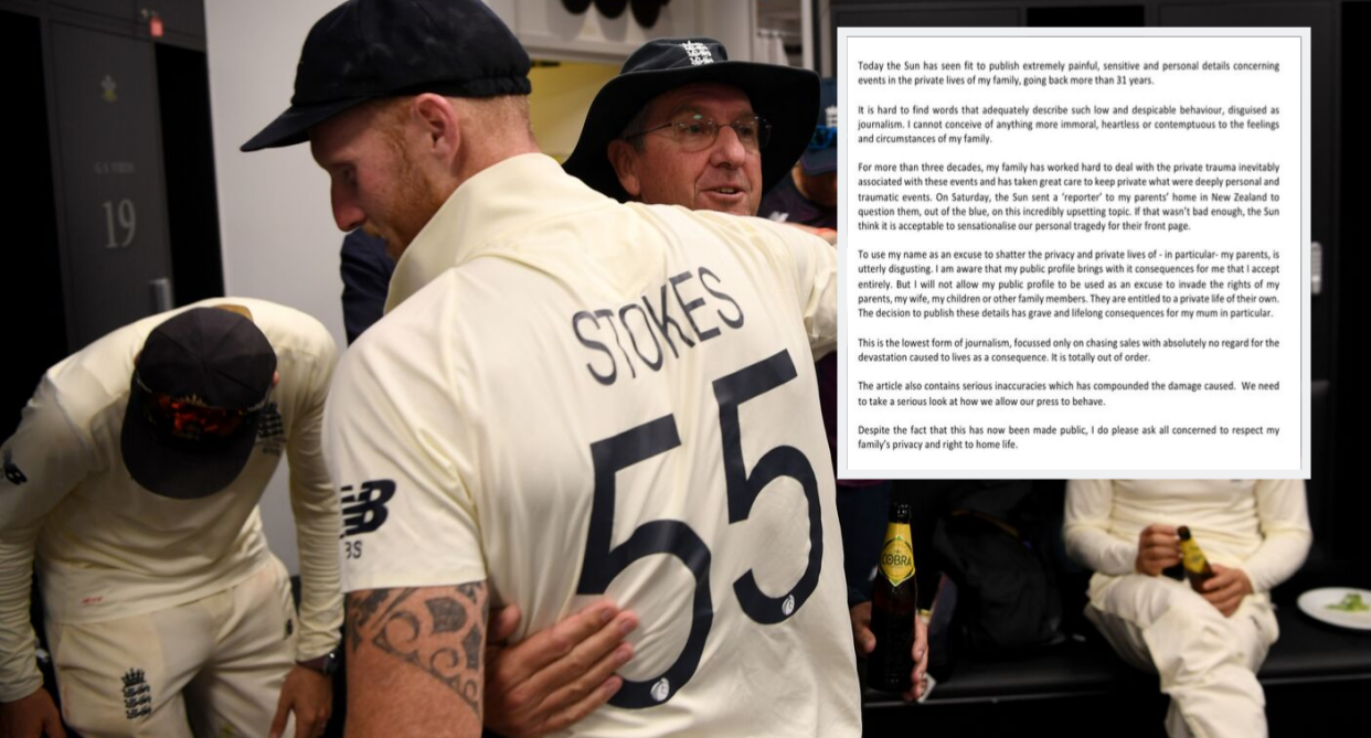 Ben Stokes hit back at The Sun after they released a story