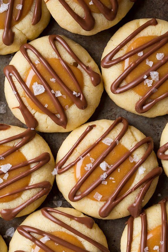 Twix Thumbprint Cookies