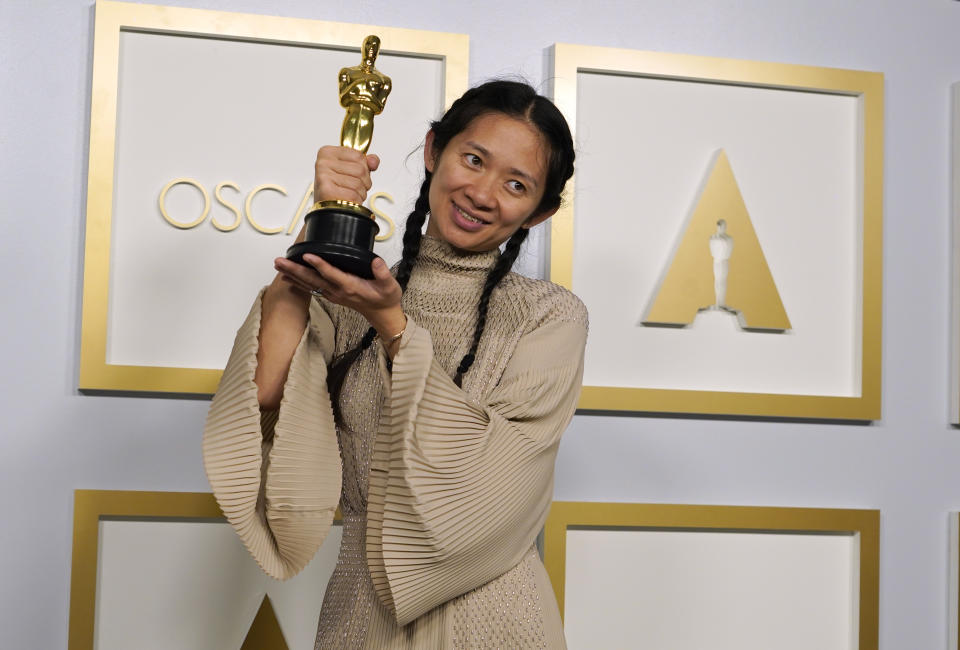 Director/Producer Chloe Zhao, winner of the award for best picture for 