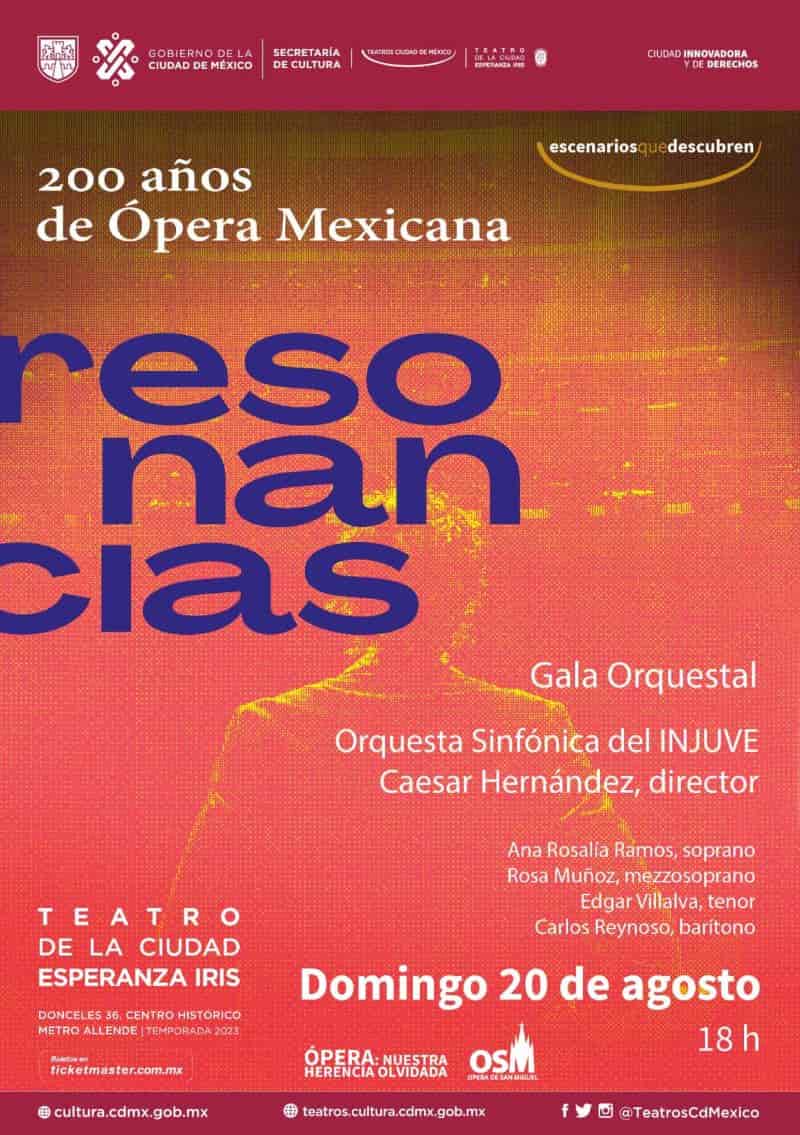 cartel concierto ópera mexicana 200 años
