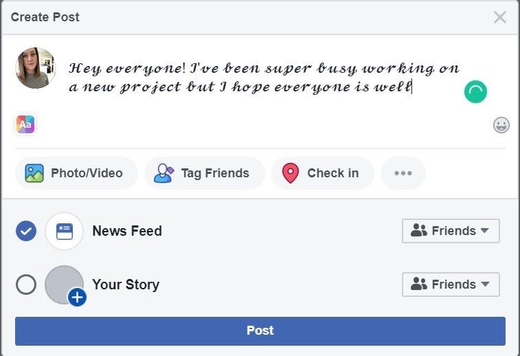 How to change font on Facebook