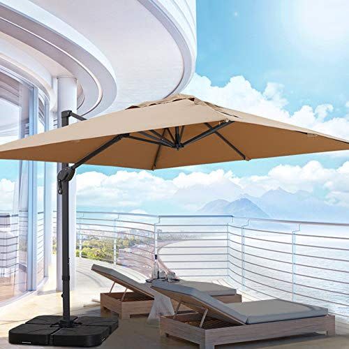 10) Sunnyglade Rectangular Cantilever Umbrella