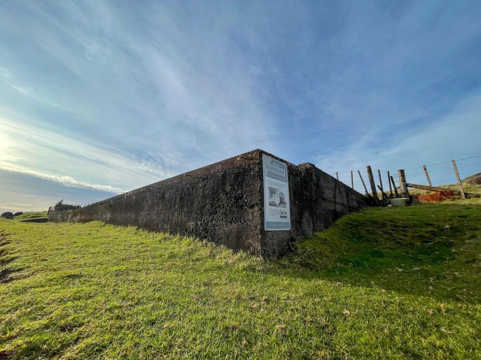 A foundation on the property.