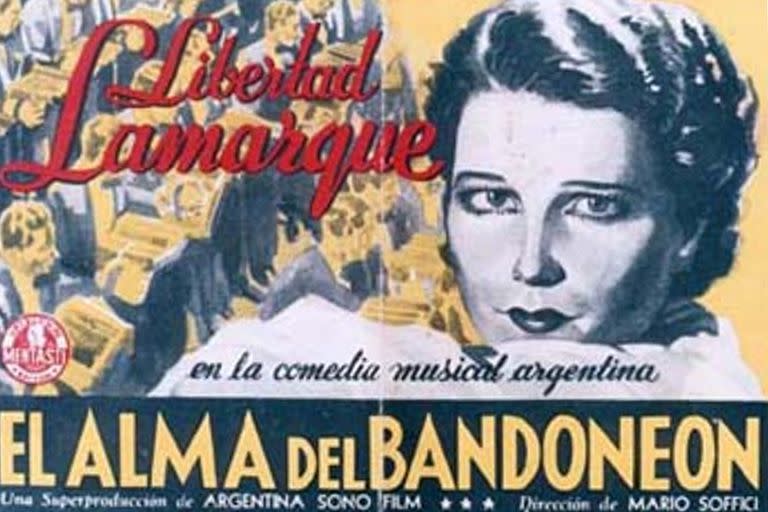 El afiche de El alma del bandoneón, con Libertad Lamarque (1935)