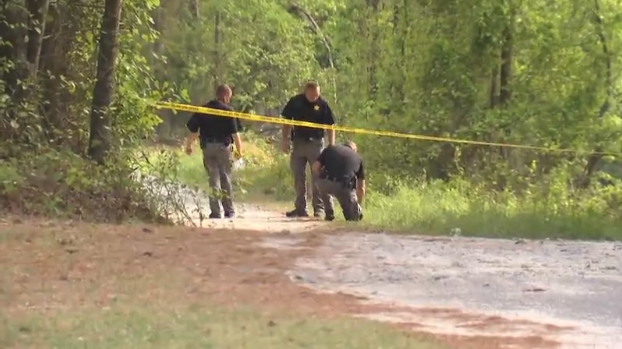 Evidence is being gathered off of Boykin Road near Shaun Lane in Clinton. (Nate Sullivan/CBS 17)