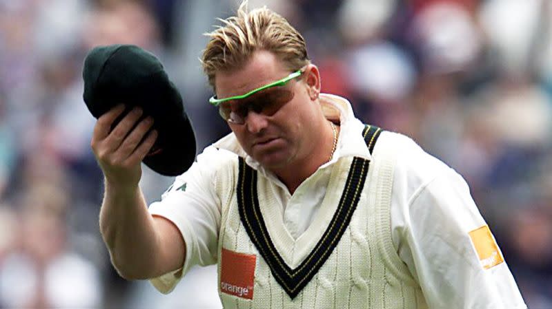 Seen here, Shane Warne's baggy green cap is being auctioned off for the bushfire appeal.