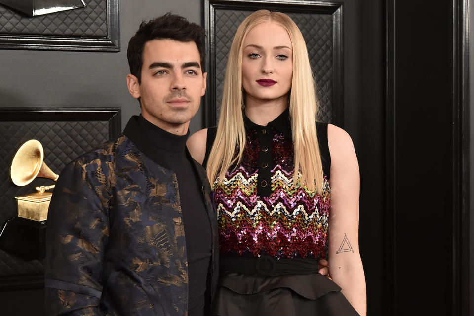 LOS ANGELES, CA - JANUARY 26: Joe Jonas and Sophie Turner attend the 62nd Annual Grammy Awards at Staples Center on January 26, 2020 in Los Angeles, CA. (Photo by David Crotty/Patrick McMullan via Getty Images)