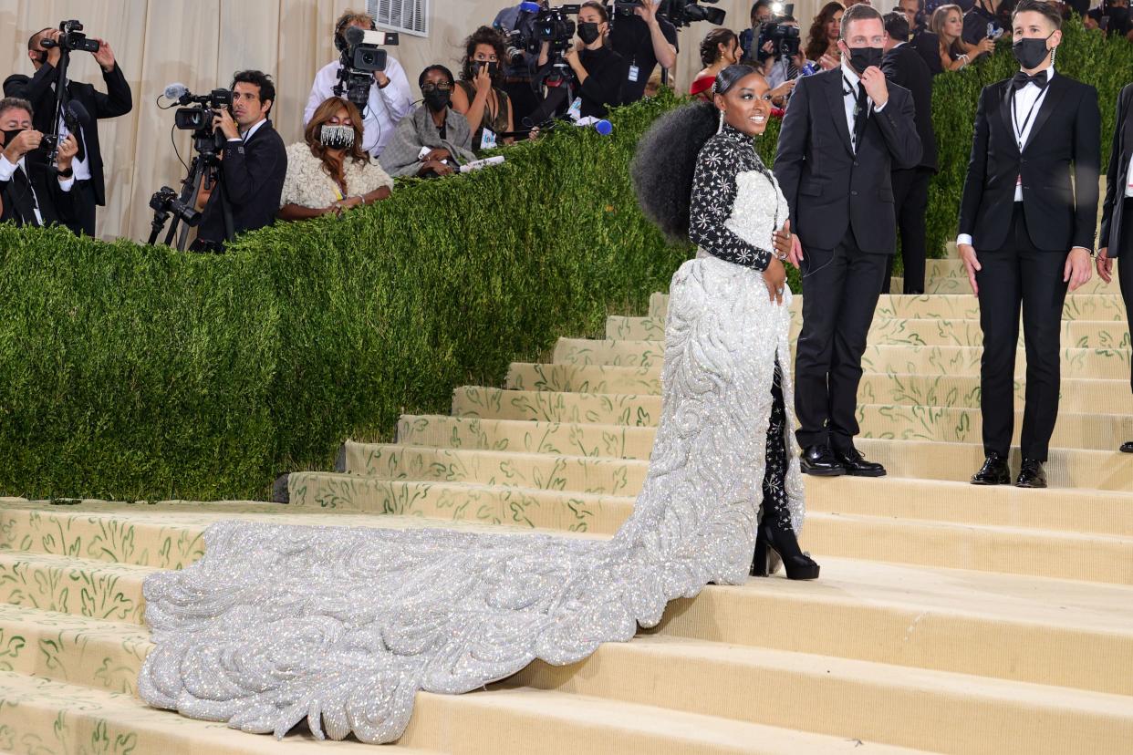 Simone Biles attends The 2021 Met Gala Celebrating In America: A Lexicon Of Fashion at Metropolitan Museum of Art on Sept. 13, 2021 in New York.