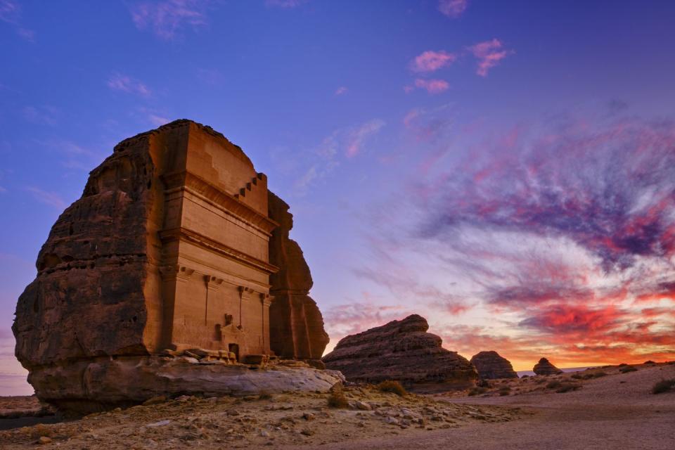 saudi arabia, alula nabatean tomb