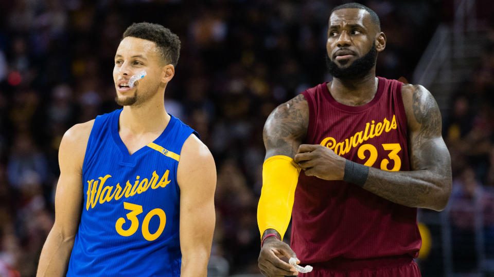 Stephen Curry's new deal with the Warriors is big, but it isn't big enough, according to LeBron James. (Getty)