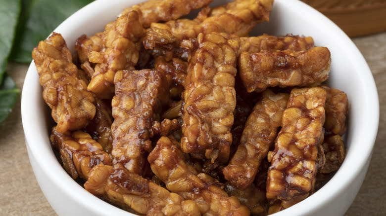 A bowl of tempeh