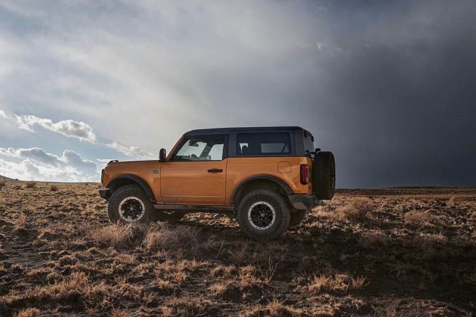 This two-door Ford Bronco with molded-in-color hardtop is currently being made and delivered to customers.