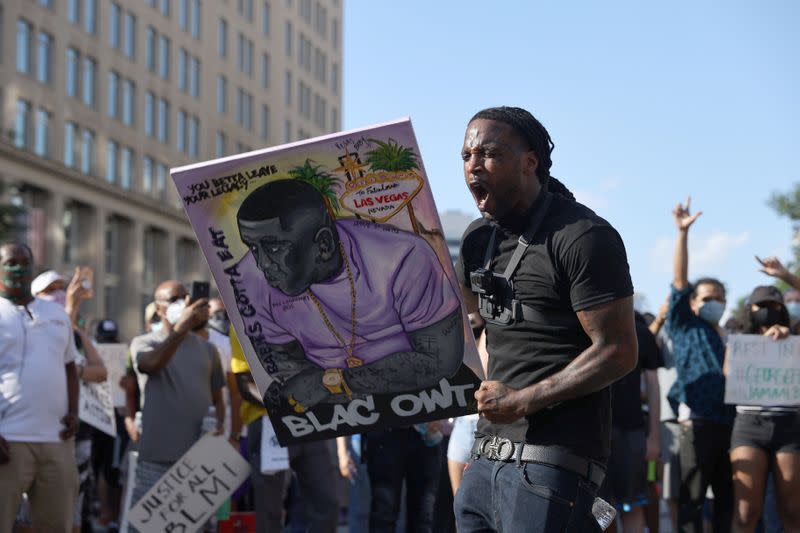 Protest against racial inequality in the aftermath of the death in Minneapolis police custody of George Floyd, in Washington