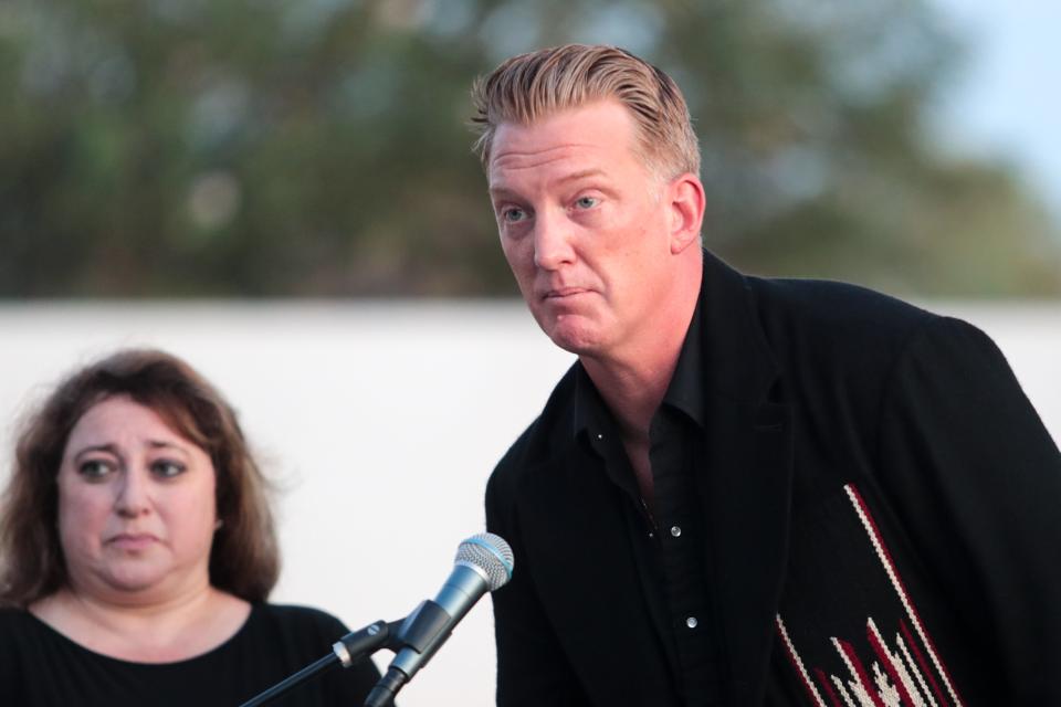 Josh Homme speaks at the Children's Discovery Museum's Music Garden dedication on Wednesday, November 13, 2019 in Rancho Mirage, Calif. Homme will perform at the "Rock the Plaza" benefit show at the Plaza Theatre on November 11, 2022.