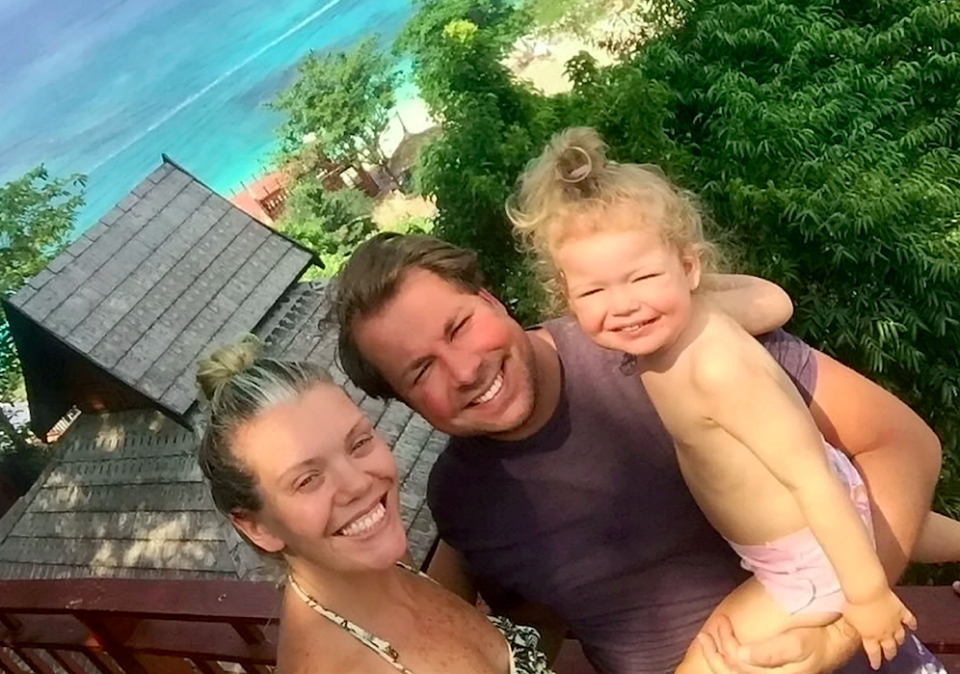 Gary Nelson, pictured with wife Amy and daughter Olive. (SWNS)