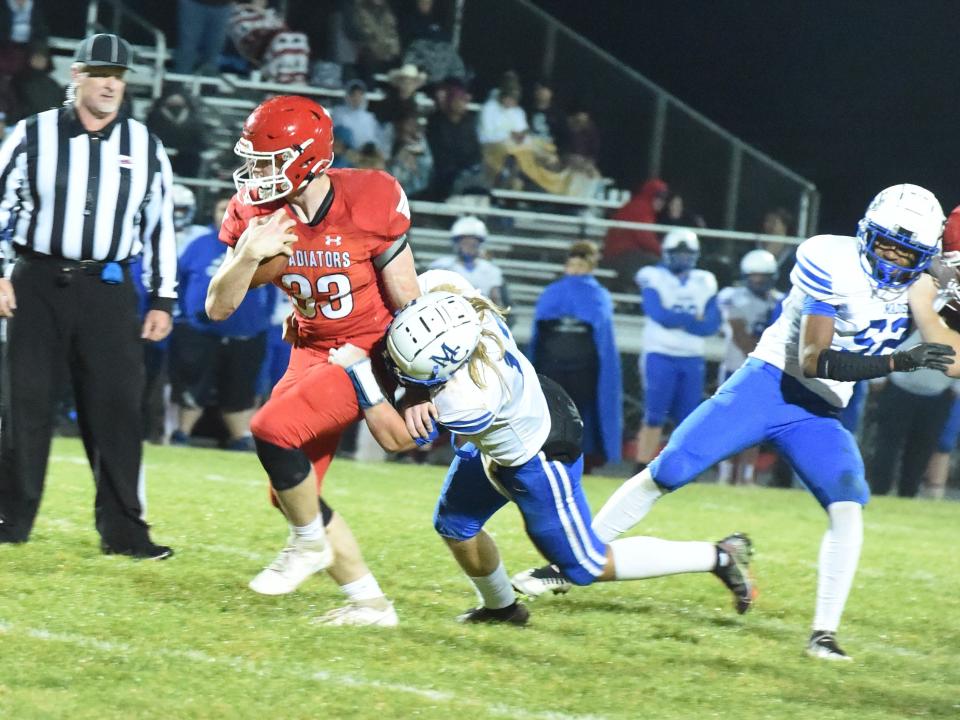Cayden Cook-Cash scored six times Friday night, including twice on defense, in Riverheads Region 2B quarterfinal win.
