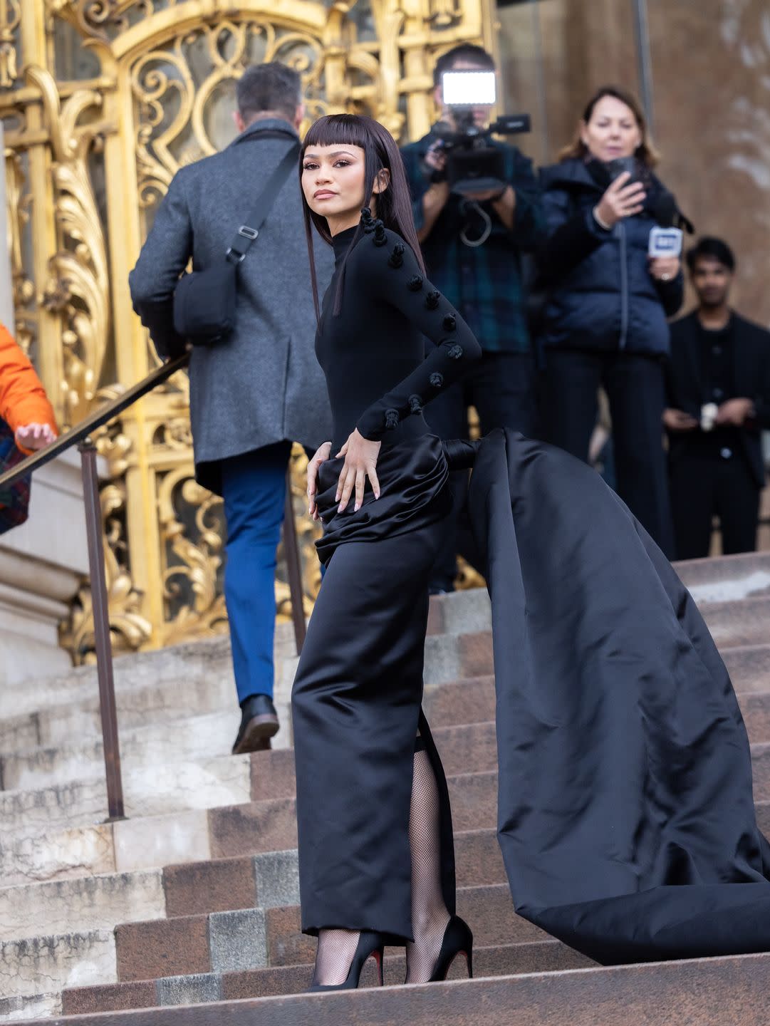 paris, france january 22 zendaya attends the schiaparelli haute couture springsummer 2024 show as part of paris fashion week on january 22, 2024 in paris, france photo by arnold jerockigetty images