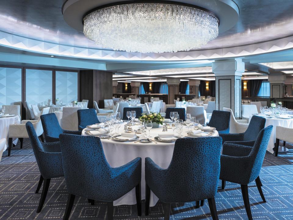 A restaurant on the Seven Seas Mariner.