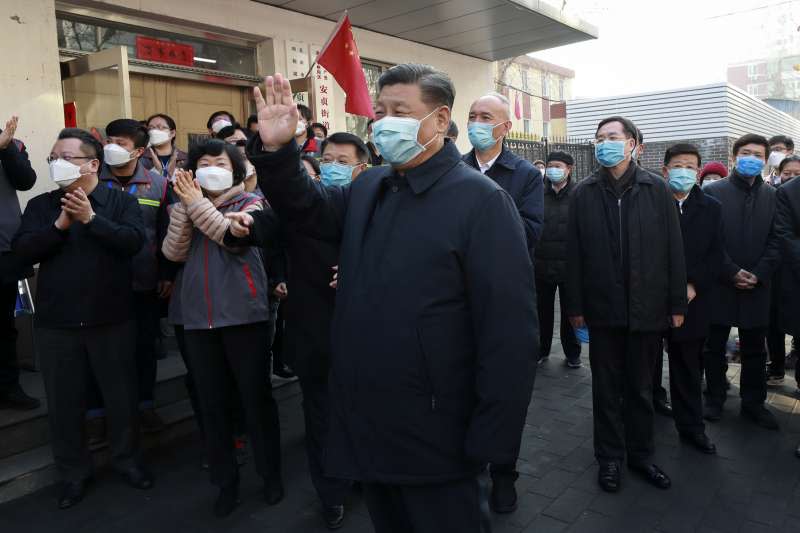 2020年2月10日，中共總書記習近平巡視北京防疫工作（AP）