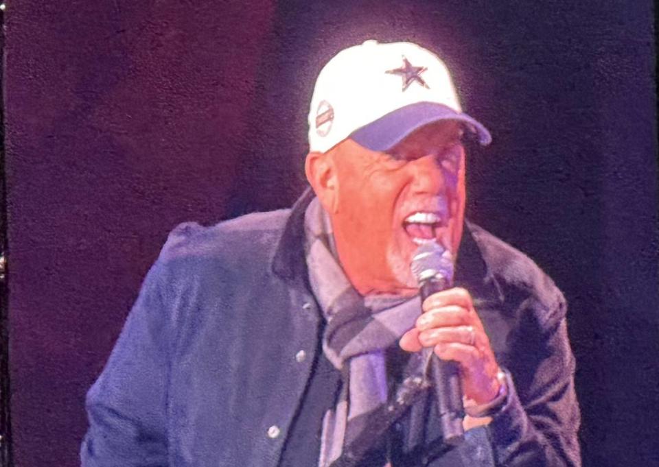Lifelong New Yorker Billy Joel donned a Dallas Cowboys hat Saturday, March 9, 2024, for his show at AT&T Stadium in Arlington, Texas.