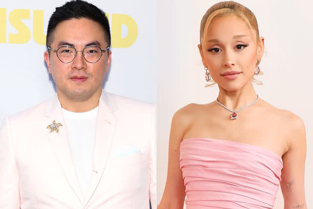 <p>Arturo Holmes/WireImage; Rodin Eckenroth/Getty</p> Bowen Yang (left) and Ariana Grande (right)