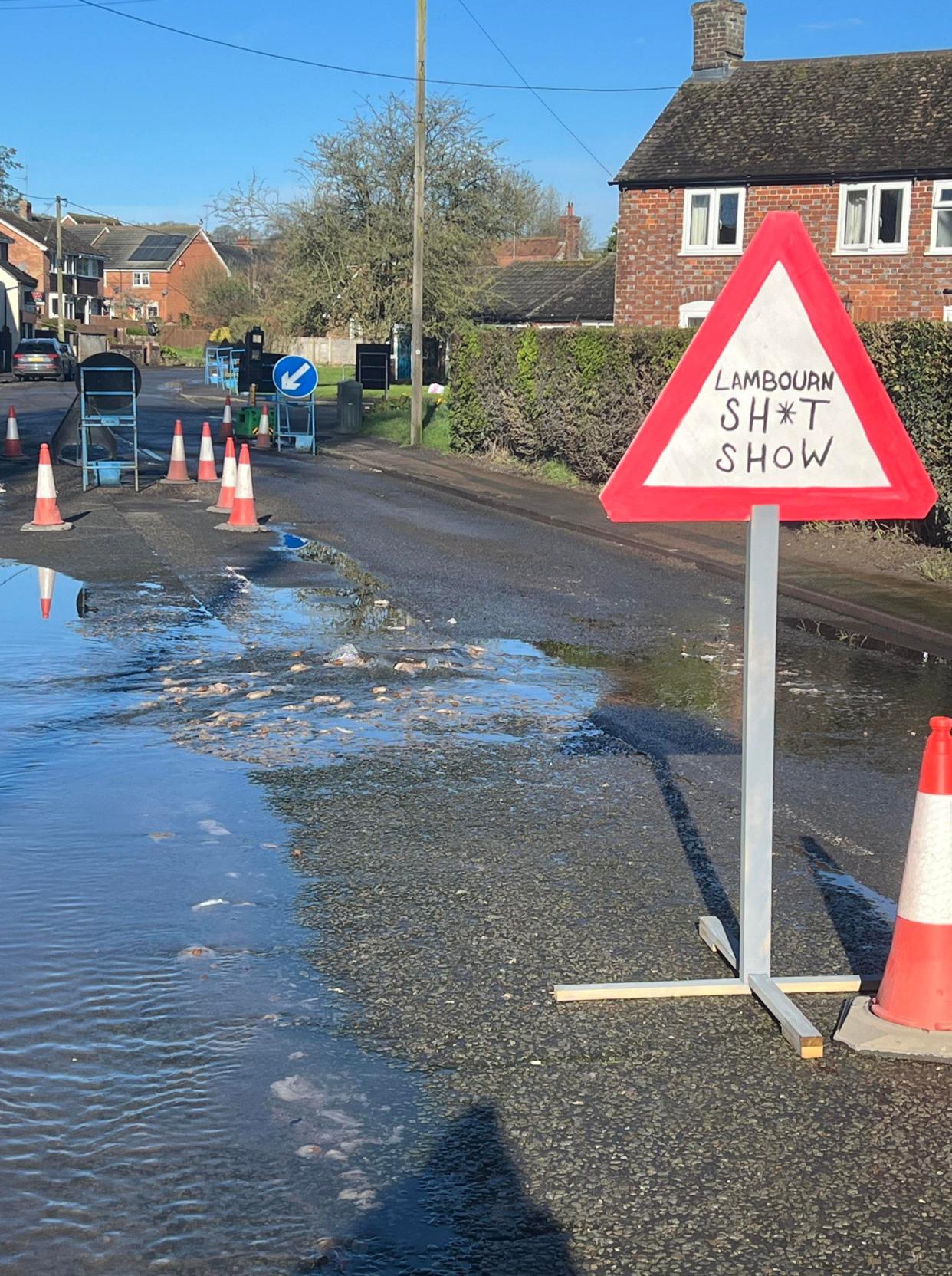 Children have been walking through the contaminated water to get to school